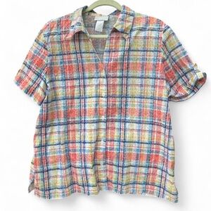 Alfred Dunner Colorful Plaid Shirt
